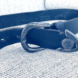 Replay black leather belt